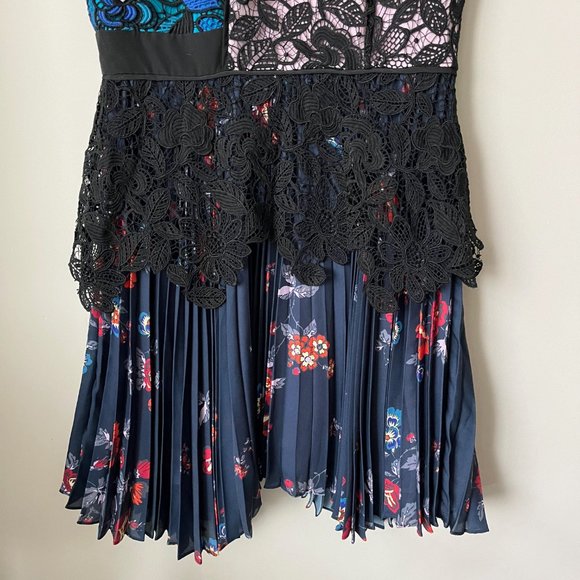 Self-Portrait Nina Pleated Dress in multi color Size 8 - Picture 8 of 15